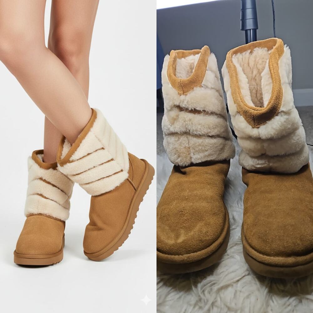 UGG Tania Sheepskin Boots Tan Genuine Sheepskin Fur Uppe